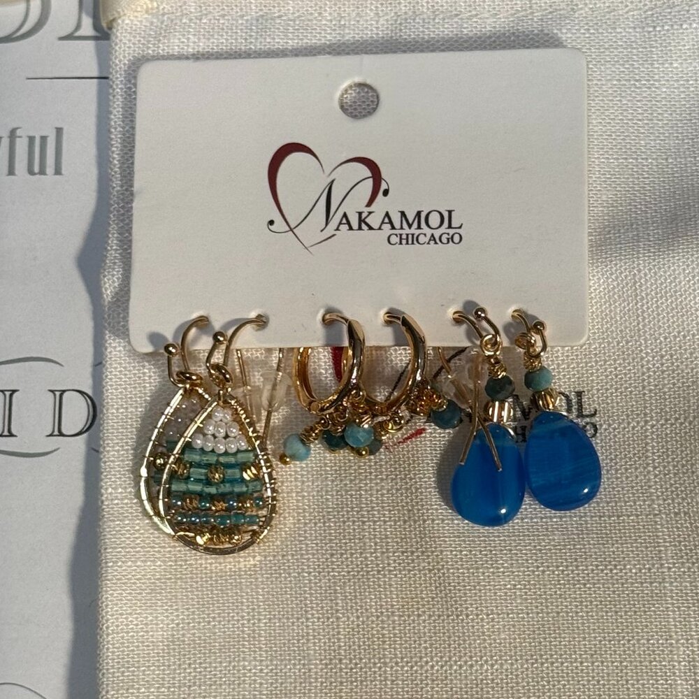 NWOT 3 Pairs of Nakamol Earrings